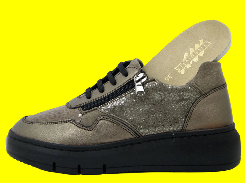 Sneakers donna Stile di Vita 9137 taupe bronzo con plantare estraibile