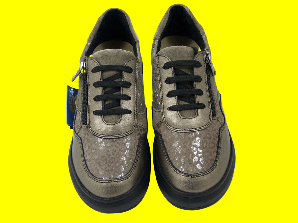 Sneakers donna Stile di Vita 9137 taupe bronzo con plantare estraibile