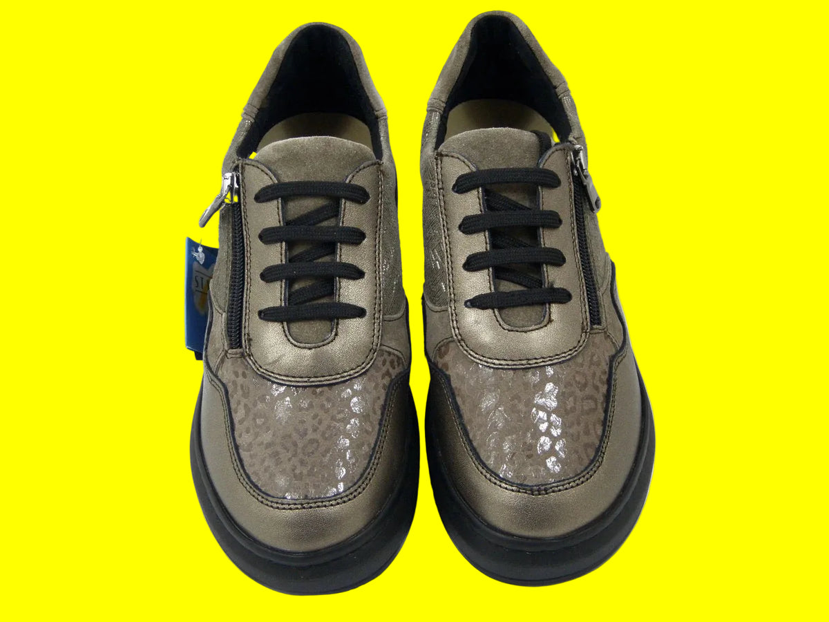 Sneakers donna Stile di Vita 9137 taupe bronzo con plantare estraibile