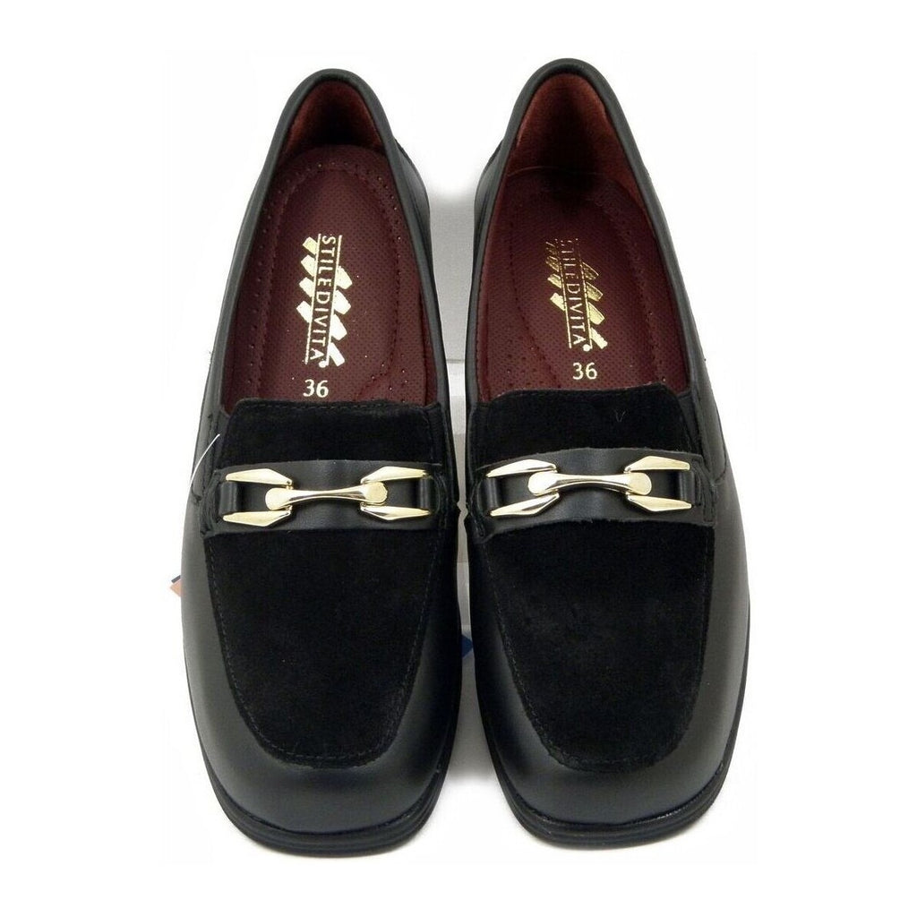 mocassino donna classico marca stiledivita nero art 9096