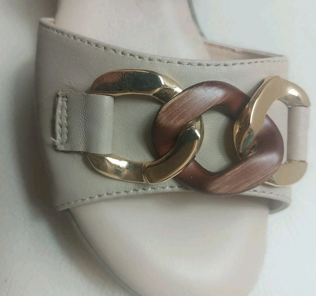 Sandali Donna Vera Pelle Nanook Triscari 1922 Zeppa 6 cm Beige Memory Comfort El