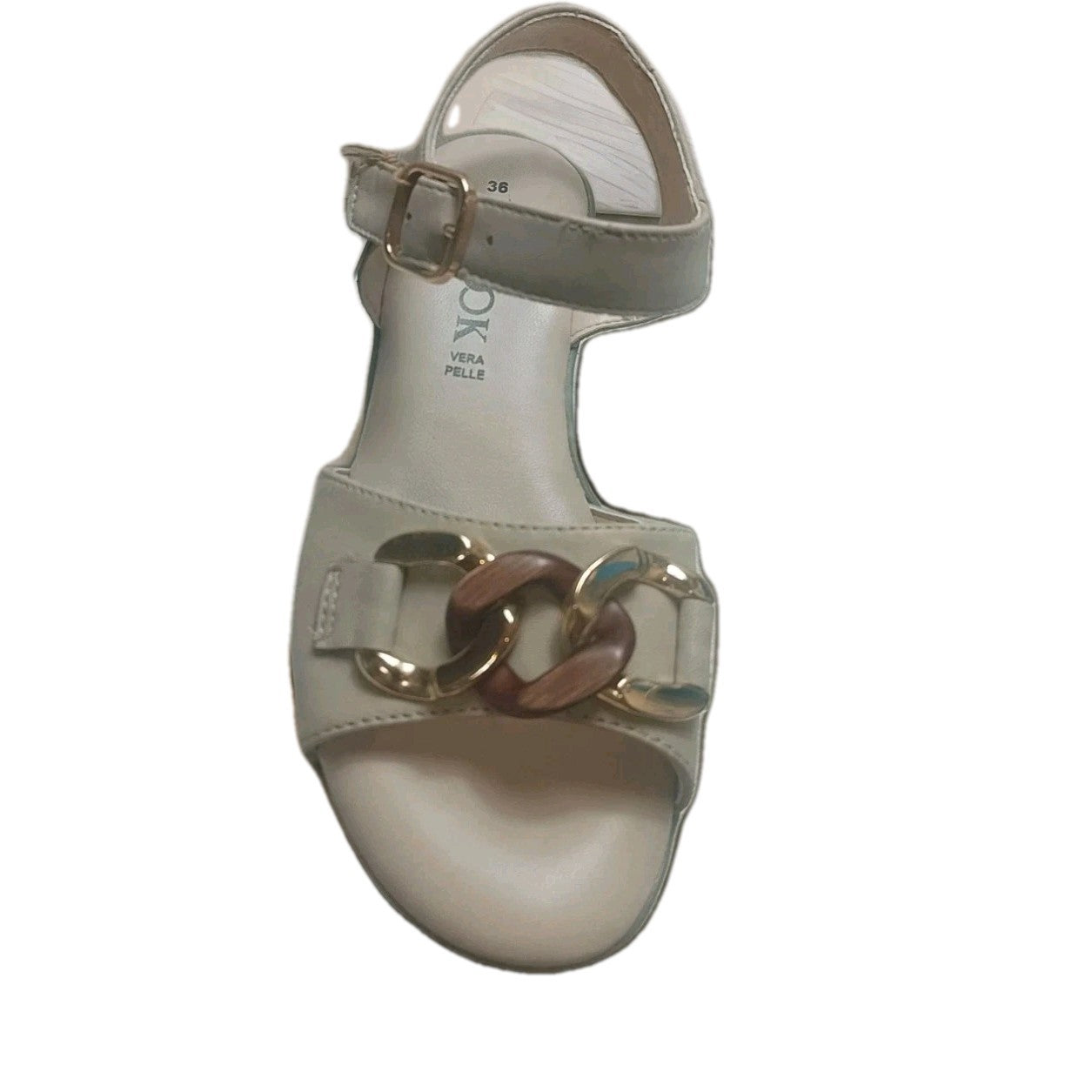 Sandali Donna Vera Pelle Nanook Triscari 1922 Zeppa 6 cm Beige Memory Comfort El
