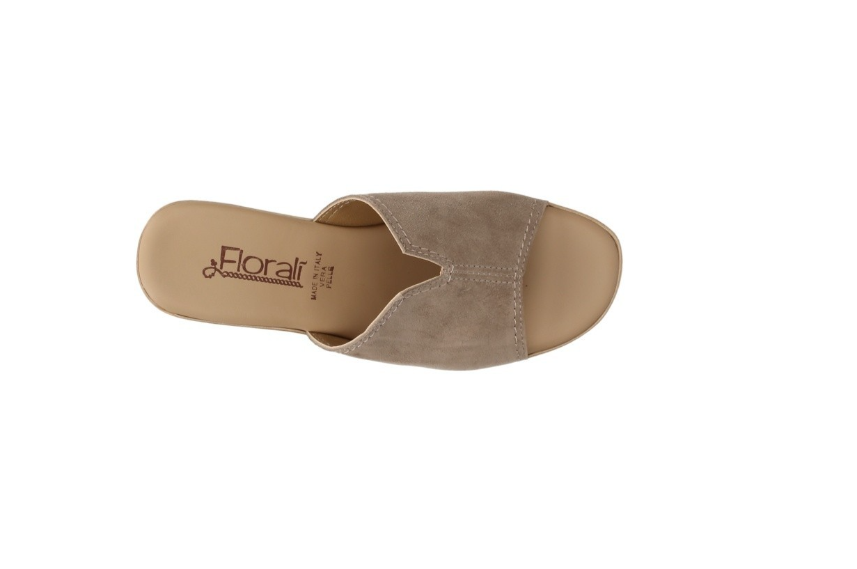 Florali' TF01 Terra – Ciabatta con Tacco Donna | Camoscio Beige | Made in Italy
