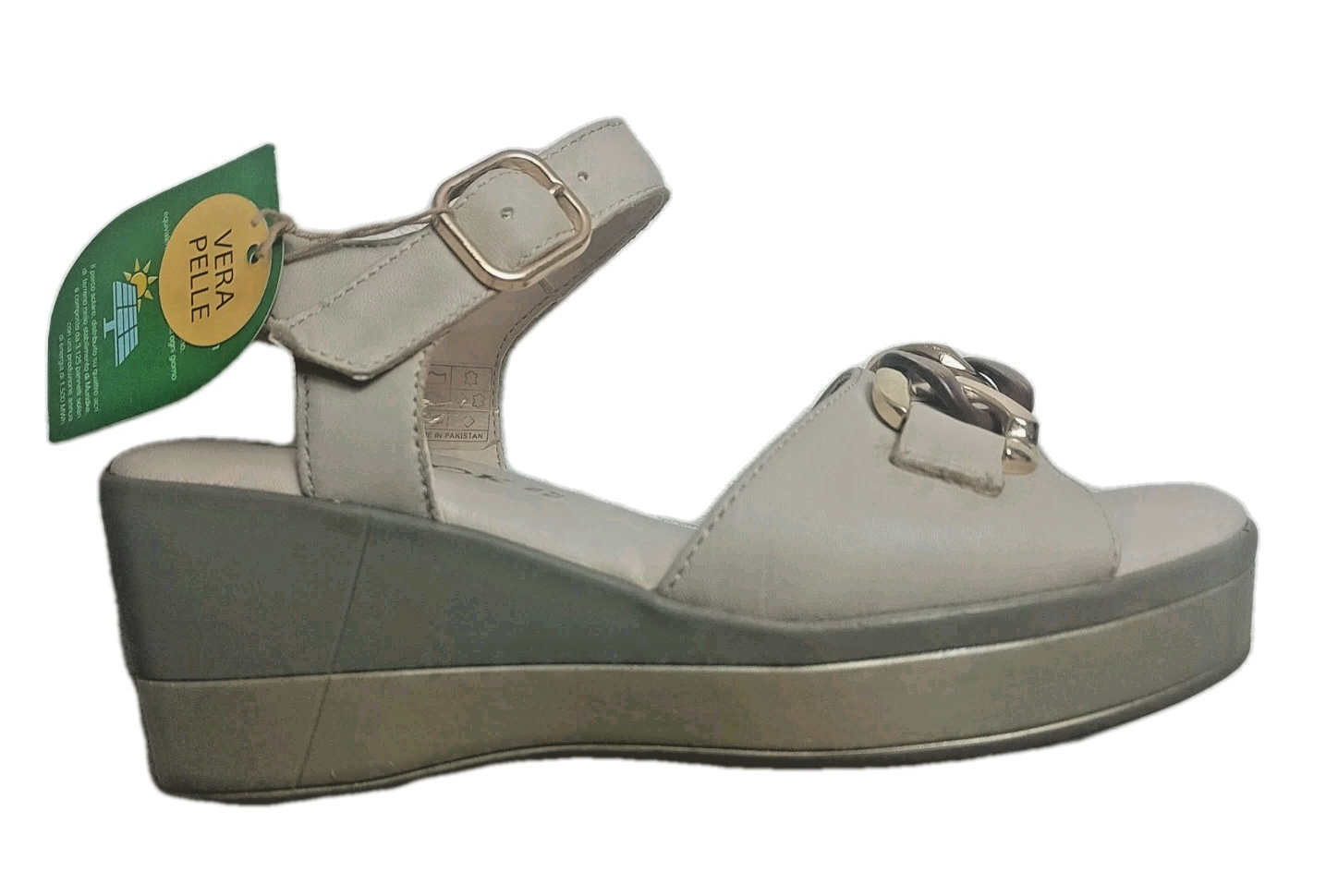 Sandali Donna Vera Pelle Nanook Triscari 1922 Zeppa 6 cm Beige Memory Comfort El