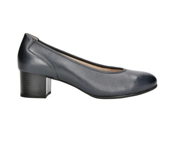 Scarpe Décolleté Donna Vera Pelle Nappa Blu – Plantare Memory Foam e Gomma Antis