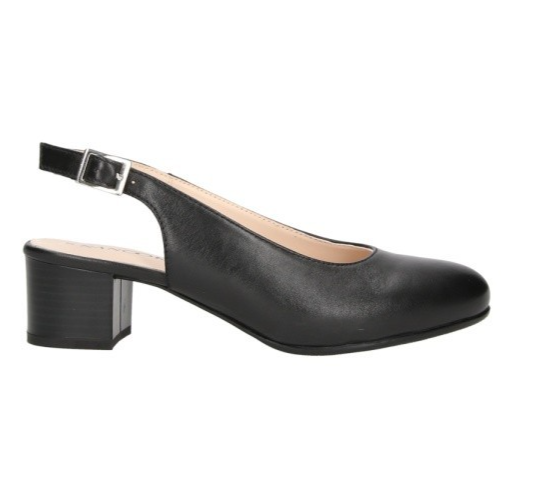 TRISCARI 1922 – Scarpa Schanel Nero in Capretto Nappato – Comoda e Leggera Tacco