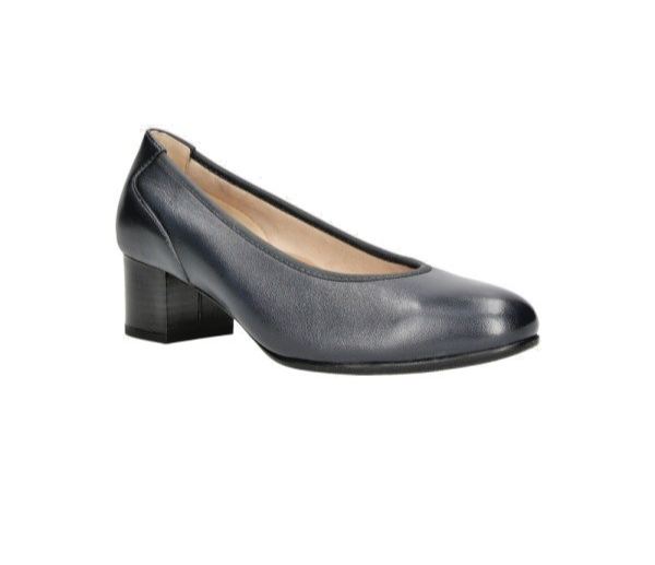 Scarpe Décolleté Donna Vera Pelle Nappa Blu – Plantare Memory Foam e Gomma Antis
