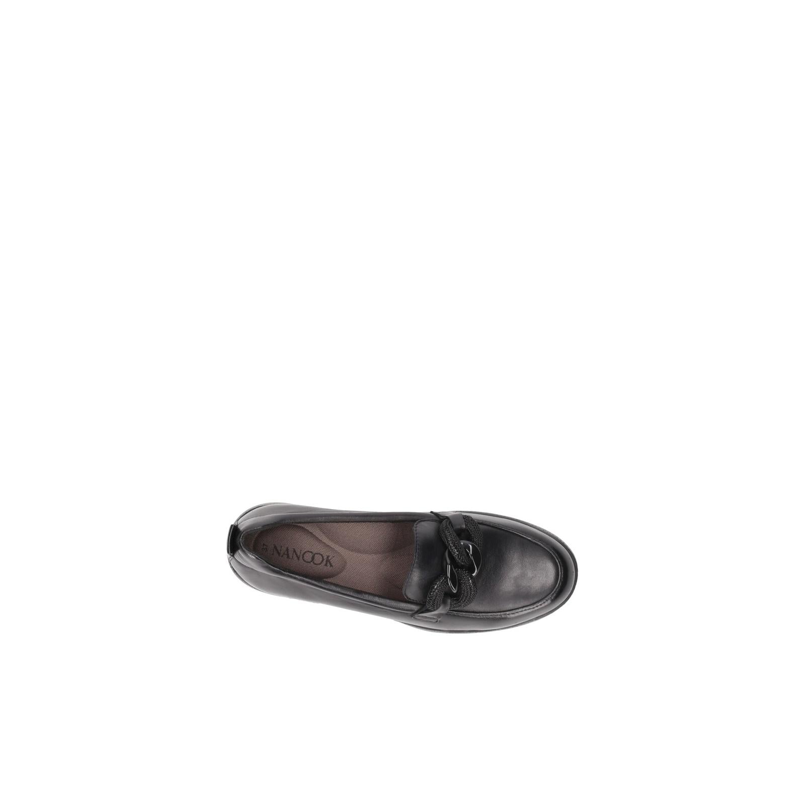 nanook mocassina invernale da donna nera con zeppa leggera