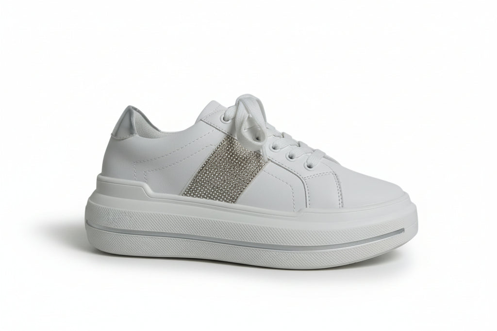 Sneakers Wcubed Art. 44035 bianche con platform