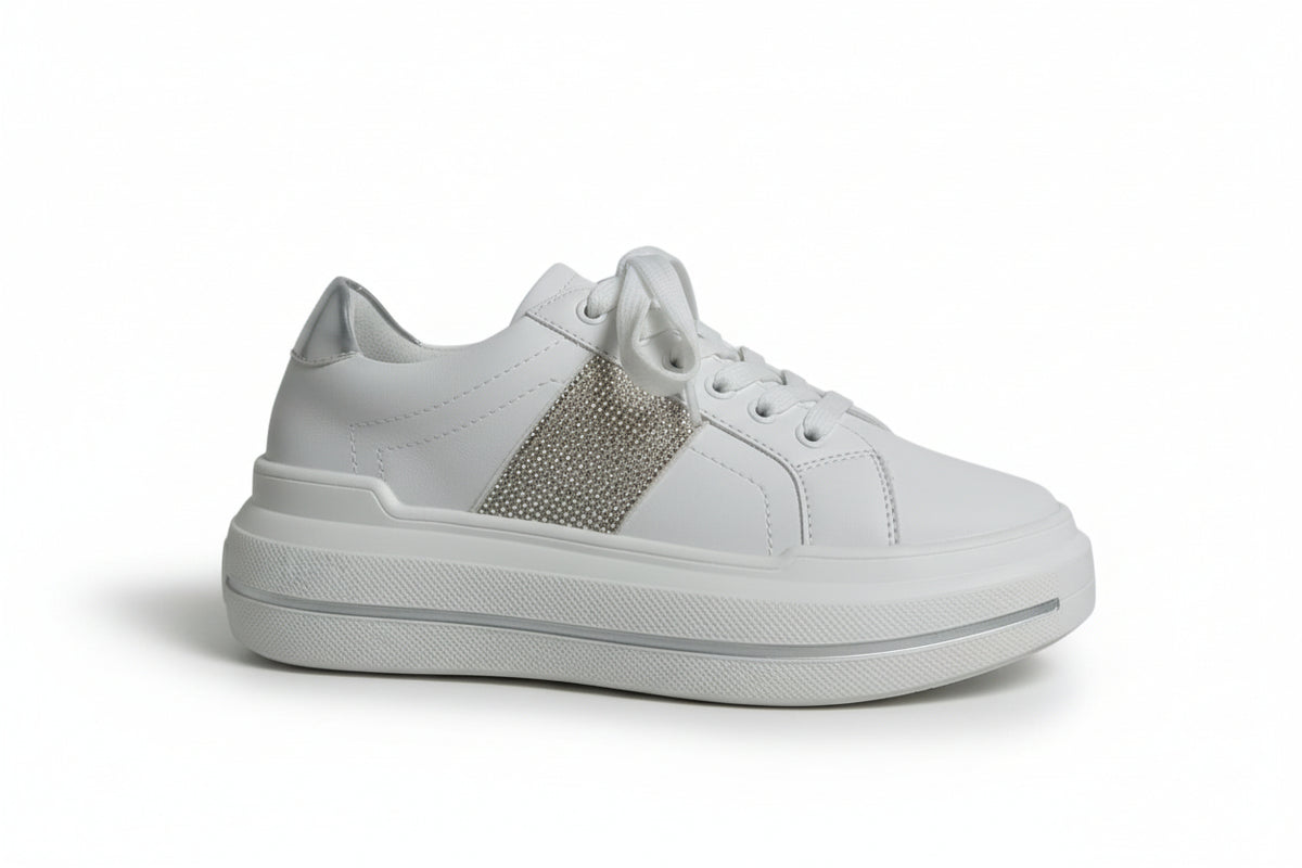 Sneakers Wcubed Art. 44035 bianche con platform