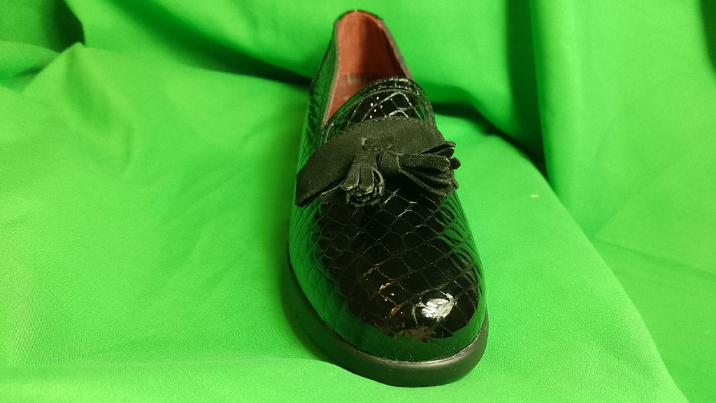 scarpina zeppa nero cocco con zeppa da donna marca stiledivita art 9086