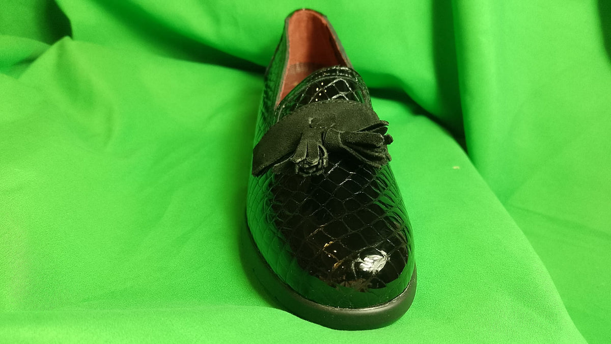 scarpina zeppa nero cocco con zeppa da donna marca stiledivita art 9086