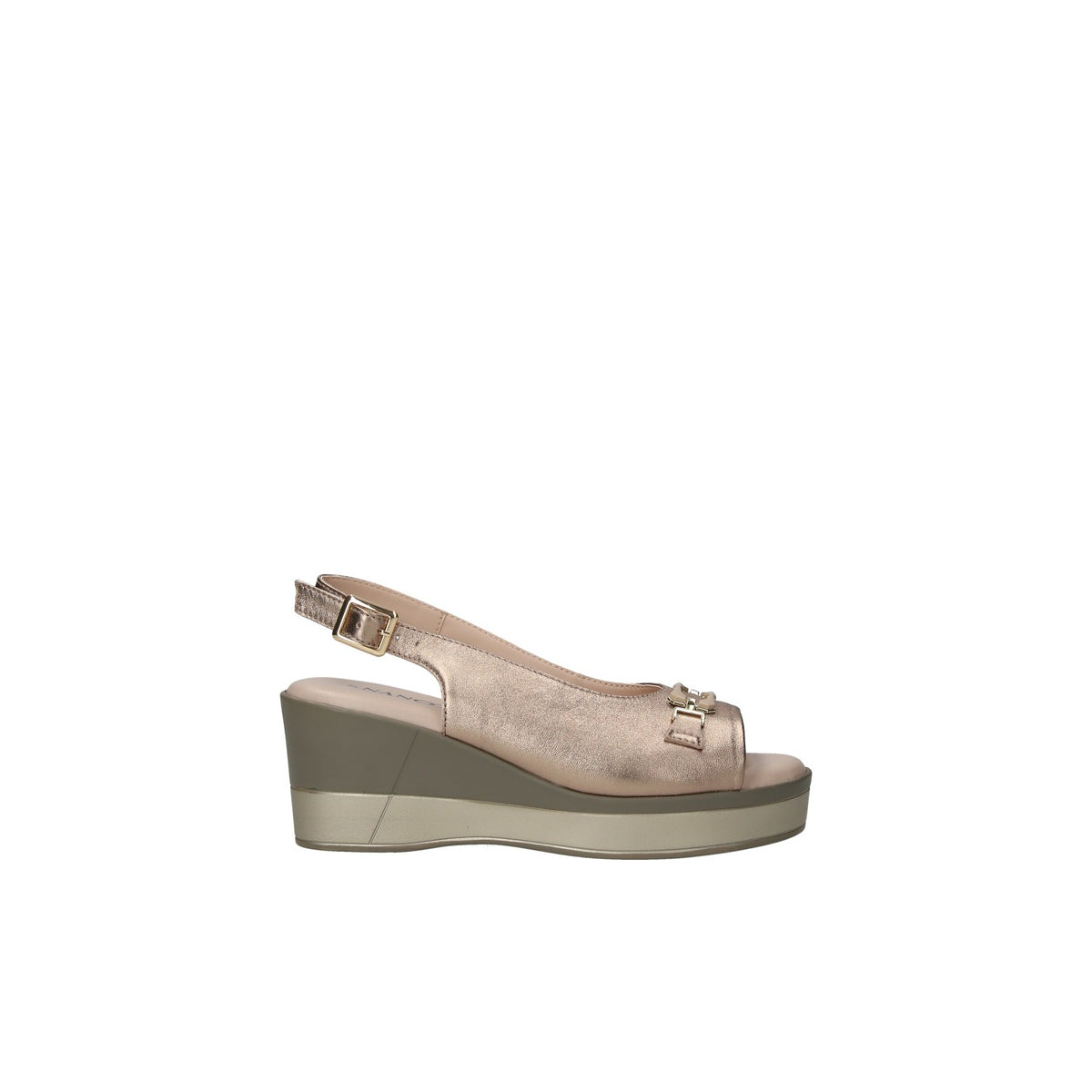 Nanook Art. 25146 Platino – Sandalo Comfort con Zeppa in Pelle di Capretto | Triscari1922
