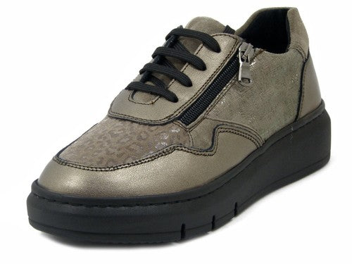 Sneakers donna Stile di Vita 9137 taupe bronzo con plantare estraibile