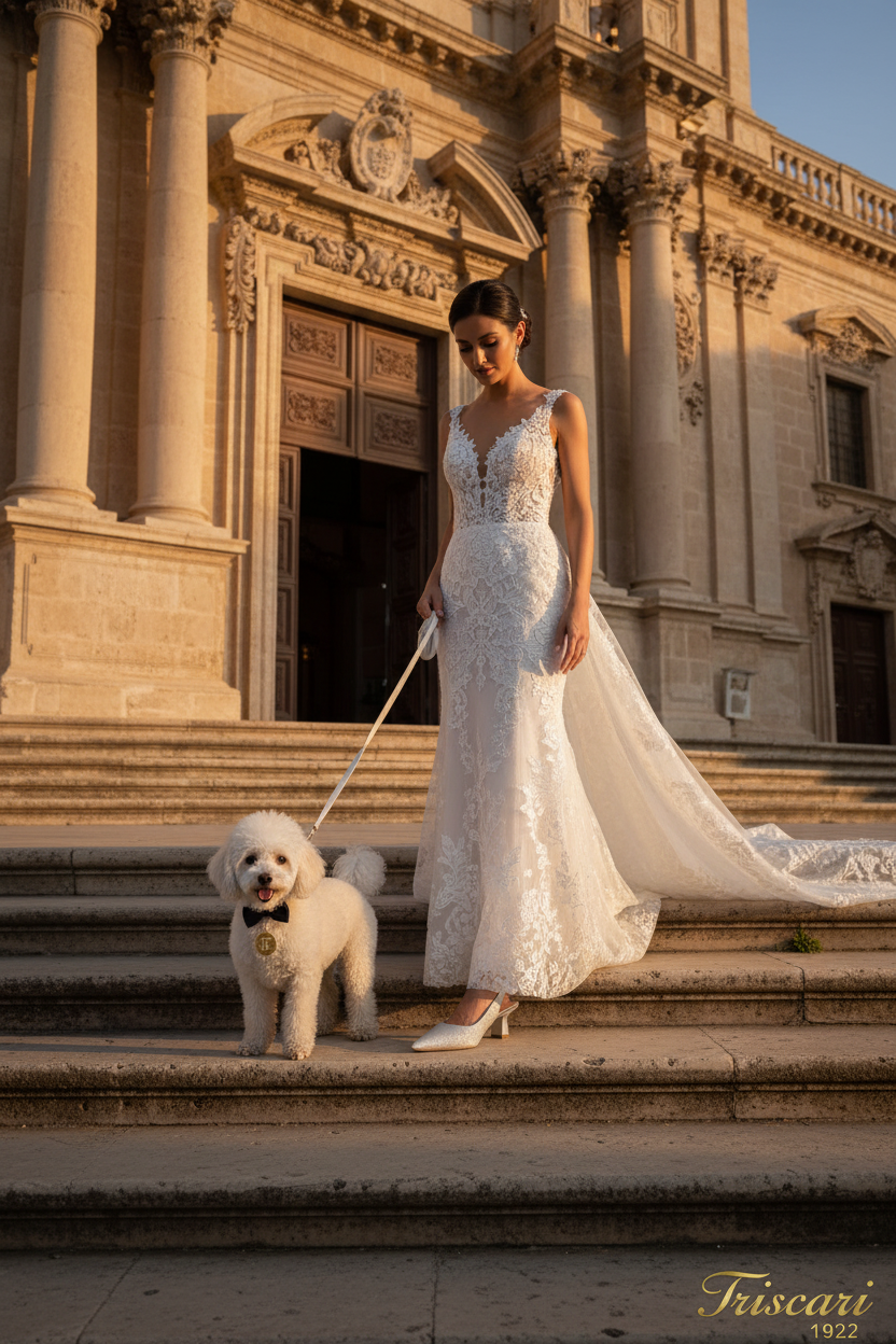 Sposa con slingback silver in chiesa barocca